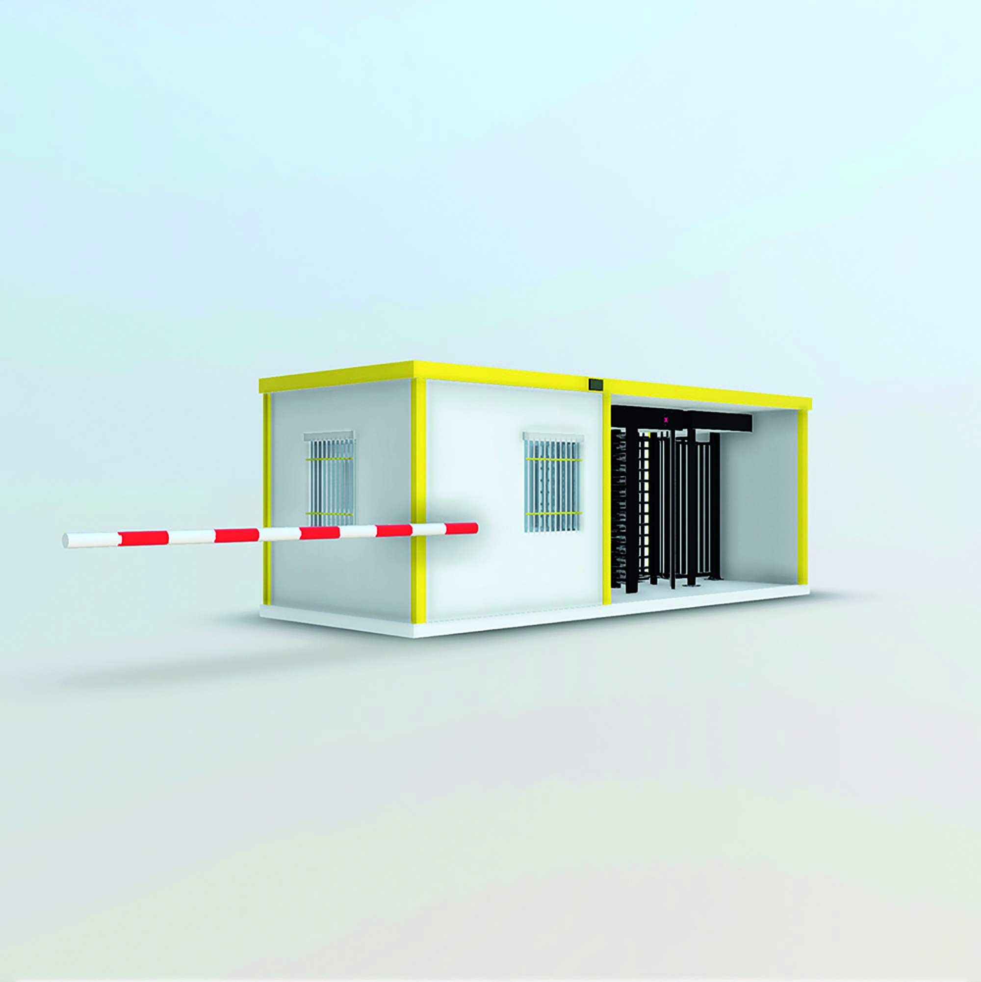 Solutions Poste de garde double tourniquet, portillon & barrière levante l : 6,00 m | L : 2,45 m | H : 3,00 m